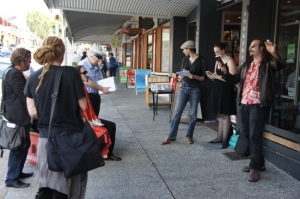 Kurilpa Poets take Poetry to the Streets. World Poetry Day, 2014, West End